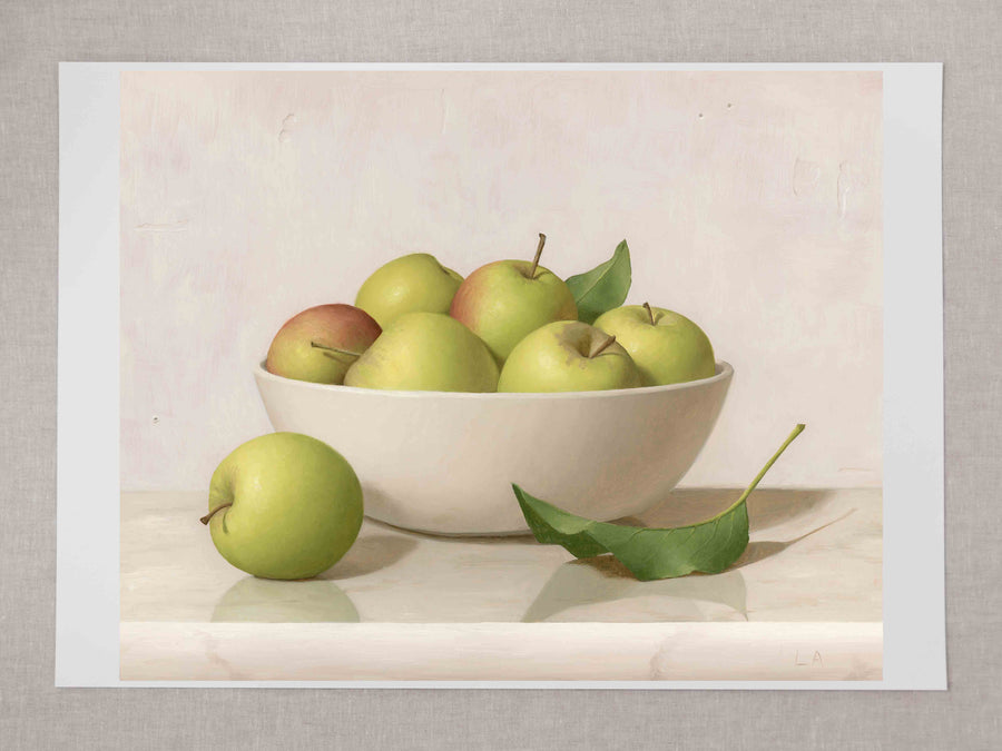 "Apples in White Bowl" Fine Art Print